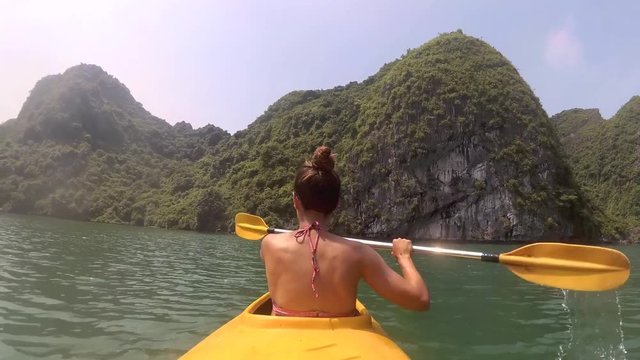 Kayaking in Halong Bay, Vietnam