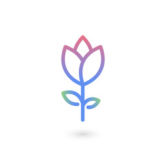 Flower icon. Isolated in white background. Vector illustration, eps 10.