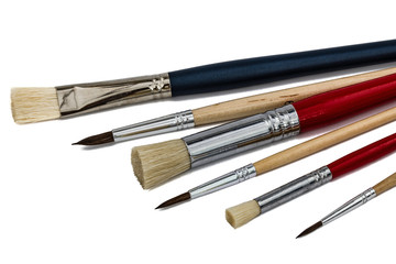 Fototapeta premium Set of paint brushes, isolated on white background