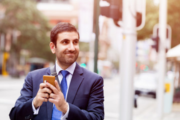 Portrait of handsome businessman outdoor