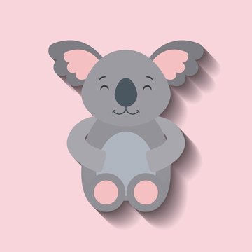 Tender Cute Koala Bear Card Icon Vector Illustration Design