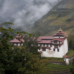 Overview of Trongsa Dzong in Trongsa District