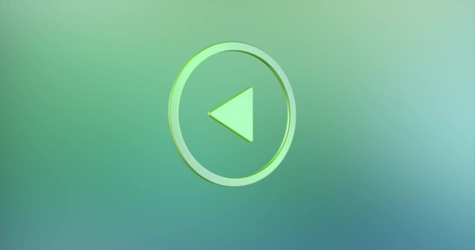 Animated Play Video Color 3d Icon Loop Modules for edit with alpha matte
