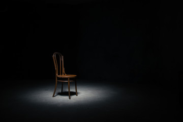 Lonely chair at the empty room