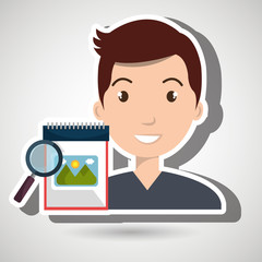 man images album search vector illustration esp 10