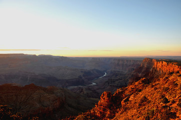 Fototapeta na wymiar Grand Canyon bei Sonnenuntergang vom Desert View Point