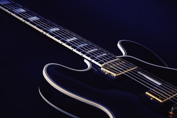 Fototapeta na wymiar Electric Blues Guitar in Blue