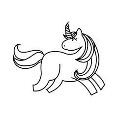 drawing cute unicorn icon vector illustration design