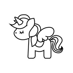 drawing cute unicorn icon vector illustration design © Gstudio