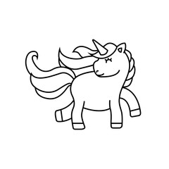 drawing cute unicorn icon vector illustration design
