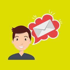 man thinking creating bubble vector illustration eps 10