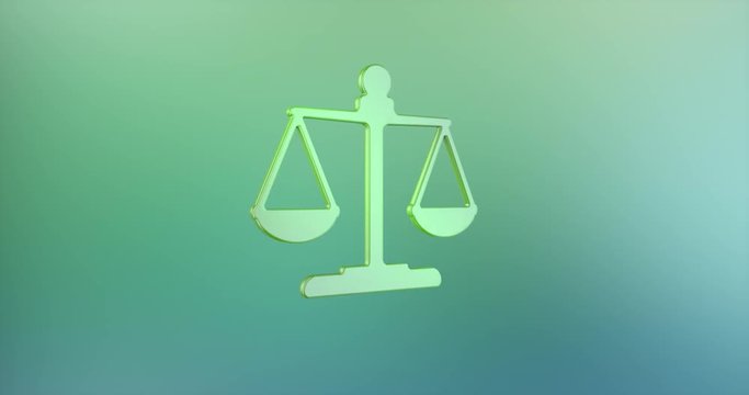 Animated Justice Scales Color 3d Icon Loop Modules for edit with alpha matte
