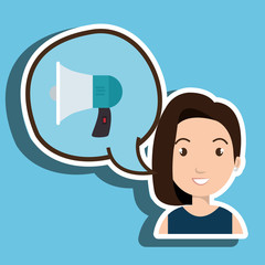 woman thinking creating bubble vector illustration eps 10