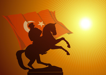 Mustafa Kemal Atatürk ve şahlanmış at