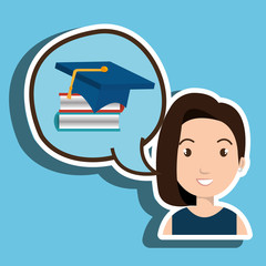 woman thinking creating bubble vector illustration eps 10