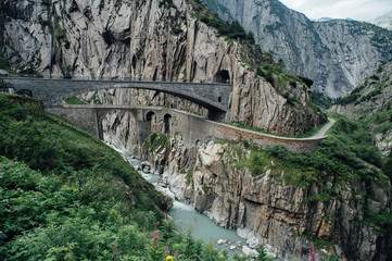 Swiss bridges in Alps