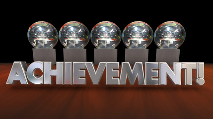 Achievement Awards Accomplishment Recognition 3d Illustration
