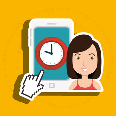 woman thinking creating bubble vector illustration eps 10