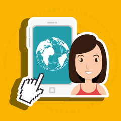 woman thinking creating bubble vector illustration eps 10