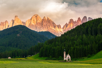 St Johann Church, Val Di Funes, Dolomites, Italy