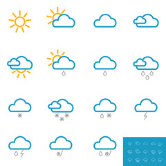 Obraz premium weather icon set color design illustration
