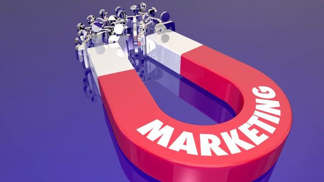 Marketing Magnet Pull Attract New Customers 3d Animation