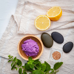 Obraz na płótnie Canvas Alternative skin care lavender scrubs with natural ingredients l