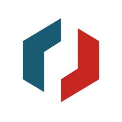 RJ letter polygon logo design