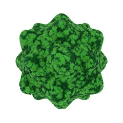 Green Virus Spore Isolated on Black Background - 3D Illustration