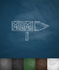 pointer to Miami icon. Hand drawn vector illustration