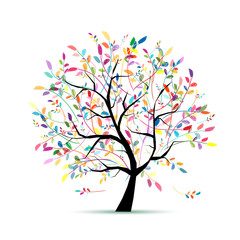 Colorful art tree for your design