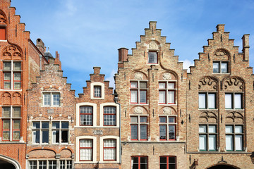 Fototapeta na wymiar Facades Spiegelfrei Bruges Belgium