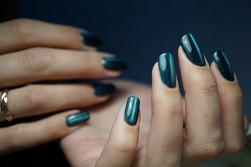 Awesome nails and beautiful clean manicure. Nails are natural, combined manicure.