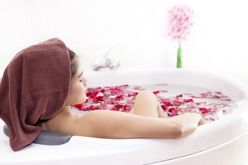 Women pay attention to health and beauty. The spa facial and body massage.