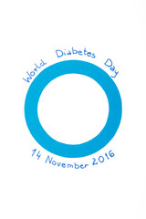 Symbol of world diabetes day on white background