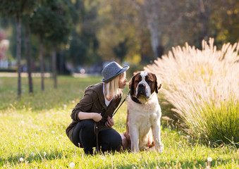 Girl and dog