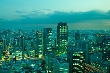 大阪のビル害の夜景