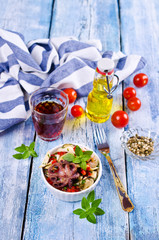 Seafood salad with vegetables