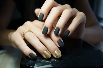 Awesome nails and beautiful clean manicure. Nails are natural. Manicure is made using nails drill machine.