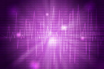blur binary code on purple gradient color with graph