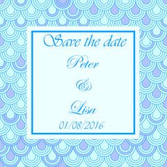 Wedding invitation flake pattern blue