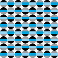 Fototapety  Zabawny geometryczny wzór z niebieskoszarymi i czarnymi kółkami