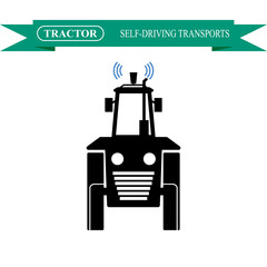 Self-driving tractor icon