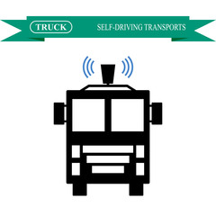 Self-driving minibus icon