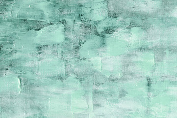 Light green oil painting abstract background. Palette knife texture on canvas. Art concept.