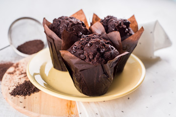 three chocolate cake