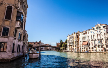 VENICE, ITALY - AUGUST 17, 2016: View on the cityscape of Grand Canal on August 17, 2016 in Venice,...