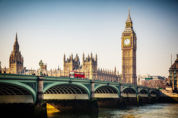 Big Ben and westminster bridge in London