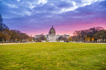 Sunrise over US Capitol in Washington, DC