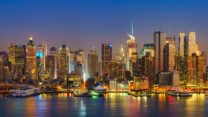 Fototapeta na wymiar View on Manhattan at night, New York, USA